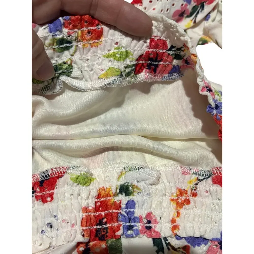 Btween 7 floral skirt top set lined bright and bold beautiful NWT - Picture 5 of 10